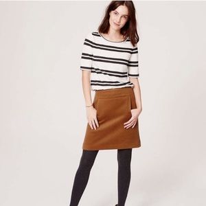 Loft wooly shift skirt in dark brown sugar tan